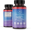 NAC 补充 N-乙酰基Cysteine 1000 mg,氨基酸,天然抗氧化剂,支持肝脏,肺脏,免疫系统,生育率 120 N-乙酰基-L-Cysteine Capsule