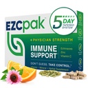 EZC Pak 5-Day磁带性免疫支持助推器 - 维生素性免疫支持补充器件 Echinacea 锌性维生素C 维生素性免疫系统支持器件 维生素性成人辅助器件 - 维生素性免疫支持器件