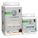 Sunwarrior Creatine Powder & Vanilla Active Organic Protein Powder Set & Save & QQ Vegan 蛋白质加非口味的单水合物(60 services Unflavored, 20 services 巧克力) 蛋白质活性蛋白质组(Bundle & Save Q Vegan Protein Plus Unflavored Creatine Monohdridate(60 services Unflavorated, 20 services Cocololocol)