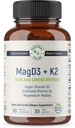 Malate镁+Vegan维生素D3 + 稳定维生素K2,细胞能量,心血管,免疫和代谢健康与骨强,90 Veggie Caps的完整支持补充
