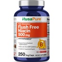 NusaPure Flush Free Niacin 500mg 250帽(Vegan, Non-GMO & Vegan) 生物素