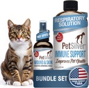PetSilver - Immune Support (16 fl oz) 和伤者与皮肤喷洒 (4 fl oz) 具有专利的Chelated Silver - 过敏反应,Sinus & Cough 处理 - 伤者与热点喷洒 猫和狗 - 在美国制造