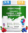 有机绿色和红丝超级食品粉 混合Berry Flavor + 25+ 超级水果和蔬菜, Beets, Prebiotics → 能量化,抗氧化剂-Rich, Keto-Friendly Smoothie Mix → 35 服务