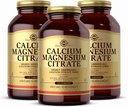 Solgar Calcium Magnesium Citrate, 250块(第3包) - 支持健康骨骼和牙齿 - 肌肉骨骼和神经系统支持 - 高度耐受 - 非GMO和Vegan - 150个总服务