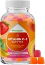成人可食用维生素DGmmies -- -- 每日可食用维生素D3,每人可食用D3 2000IU -- -- 成人豁免支助Gluten和Gelatin免费非GMO Gummy(1个月)