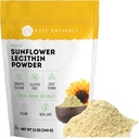 凯特自然(Kate Naturals Sunflower Lecithin Powder),为烧烤面包,古米,烹饪品. 阻塞奶粉的Lecithin补充剂 豆粉的替代剂(12oz, Non-GMO)