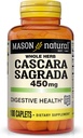 Mason Natural Cascara Sagrada 450 mg, 正常消化功能支持草药补充剂,100 Caplets