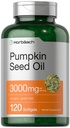 Horbäach南瓜种子油 → 3000mg → 120 软胶 Capsules → 冷压饮食补充 → Non-GMO 和 Gluten 自由公式