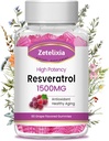 不含糖的Resveratrol Gummys - 抗氧化剂的高纯度Resveratrol补充剂,健康老化,皮肤,大脑,有机-60 Gummys