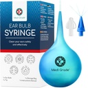 Medi Grade Ear Bulb Syringe - 有效耳蜡除尘工具,加装在四面体-结构图上 Tip - 方便旅行的耳清洁工具 用于Gentle Ear清洁 - Ear Flusher for Ear Wax - 2.54 floz