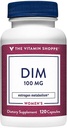 维生素店 DIM 100MG 配有 Bioperine Black Pepper 提取器,支持雌激素代谢 妇女健康(120 Capsules)