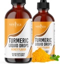 Turmeric Crucumin Liquid Drops - 天然联合与健康支持,95%的标准化Crucuminoid for Best Absolutement - 非GMO, Gluten Free 4 Fl Oz (Pack of 2) 最佳吸收的Crucuminoids (Gluten Free 4 Fl Oz).