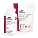 Bariatric Advantage Chewable Ultra Solo with Iron - Citrus, 30 Counter and Calcium Citrate Chewy Bites 500 mg - 各种水果火焰,90 Counter