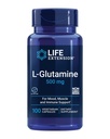 寿命延长L-Glutamine、500毫克L-glutamine、氨基酸、支持肌肉健康和免疫健康、无葡萄糖、非GMO、100个植物卡普尔