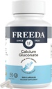 Freeda Calcium Gluconate – Kosher Vegan Calcium Supplement – Easy to Digest & Absorb – 支持骨质强力 纯钙无维生素 D – (500卡普尔)
