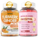 免糖 2Pack 涡轮姜 Gummys & 2Pack Myo-Inositol & D-Chiro Inositol Gummys