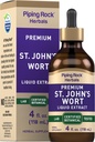 Piping Rock St Johns Wort Tinctures Drops 4 Fl Oz 4 Premium Liquid Herb 摘录 超Cum Perforatum |蔬菜,无酒精 | Non-GMO,Gluten 免费补充品