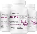 NERVE RENEW 优化剂,3 Pack (90 Capsules) - 300 mg 稳定 R-Alpha Lipoic Acid / Capsule 用于自然神经障碍支持 - 快速吸收 - 安全和所有自然
