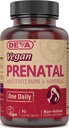 DEVA Vegan 产前多维生素和矿物补充剂 - 一日制配方 - 维生素A,C,D,E,K,B 复合体,配有福拉特和Chelated铁 - 90加合板,1-Pack