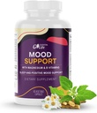 Mood Support Supplement QQ 冷静援助支持 Ashwagandha, GABA 5-htp, St John's Wort, Vitamin B6 and B12 for Sleep, Relaxion, 以及 Cortisol 管理器 QQ 60 Capsules