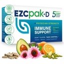 EZC Pak 5-Day Imune System 与 Echinacea , 维生素C, 锌和维生素D 的促进器 – 成人磁带Imune 支持补充器 – 支持豁免, 轻松旅行-尺寸补充器