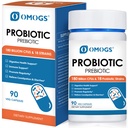 OMOGS Probiotics 120亿 CFUs 18 Strains, 3 Prebiotics & Digestive Enzymes, 帮助消化, Gut Health, Immune, 支持偶发便秘,腹泻和气体 - 面向妇女和男子, 60 Capsules