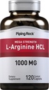 Piping Rock L-Arginine HCl 1000mg = 120 caplets = 男女增益 = 超强 = 蔬菜,非GMO,Gluten Free