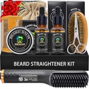 XIKEZAN 男子长袍套装和直立套装,w/Beard 直立套装,2 Pack Oil, Balm, Comb, Scissor, Brush, Birthday Valentines Gifts for Him Dad Men Boyfriend Stocking Stuffers