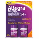Allegra 24小时室内和室外过敏救济180mg 55平板电脑,包装2(110厘米)