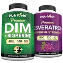 Nutrivein Premium Resveratrol Capsules 和 DIM 补充包:高吸收Resveratrol 补充包和DIM 恢复、平衡和生命力