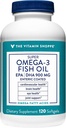 维生素商店 Omega 3 鱼油 1290mg, EPA 735mg & DHA 165mg, 纯度保证,分子蒸馏以支持心血管, 关节和脑部健康(120软胶)