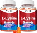 L-Lysine 1000mg Gummys - 支持皮肤,Lip,Vegan,Gluten Free,60 成人可食用赖氨酸,维生素组织健康和免疫系统,氨基酸维生素补充和复合补充(2包)