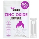 iFeiER 锌氧化物粉 | 500g(1.1 磅) 100%纯无纳米无铜锌氧化物粉 皮肤保护 | 化妆品级理想 DIY 日光屏、Lotion、除臭剂和皮肤护理