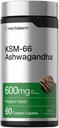 Horbäach KSM-66 Ashwagandha 补充 Caplets + 600 mg + 60 Pills + 与 L-Theanine + 用于妇女和男子 + Vegan, Non-GMO, Gluten Free Complex 补充