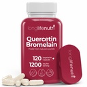 LongLifeNutri Quercetin 1000mg 与 Bromelain 200mg - 120 蔬菜卡普尔 有机二水合物 用于联合流动和呼吸平衡,2-月供应,GMP认证,美国制造
