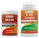 最佳自然 MSM 粉末和B-100 复合体