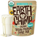 Earth Chimp Organization Vegan蛋白粉 - 带有Probiotics - 非转基因生物,乳制品免费,Non Whey, 男女植物蛋白粉,Gluten免费 - 52 services, 64 Oz (Plain & Unsweed)