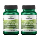 Swanson Ultimate Ashwagandha KSM-66 - 支持健康应激水平和放松的草药补充剂 - 促进冷静和放松的心跳的自然公式 - (60 Vegie Capsules, 每人250毫克) (2包)