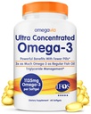 OmegaVia Ultra 聚焦Omega 3 鱼油 Burpless,60 Softgels,三强Omega 3 鱼油补充剂,1135 mg纯Omega3,无鱼型Burps,Hige EPA DHADA,IFOS 5-Star