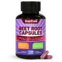 Beet Root Capsules 1000 mg Perference,支持硝氧生产与血压,配有黑辣椒提取,Non-GMO,Gluten Free,Vegan - 120个计数器