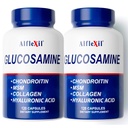 Glucosamine和Chondroitin营养补充剂 -- -- 健康联合、骨骼和膝盖支持 -- -- 富含MSM和Colagen -- -- 有机天然成分 -- -- 在美国制造 -- -- 120 Capsules 2 Pack
