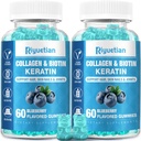 15000mcg的生物素 女性和男性与Collagen – 头发,皮肤和钉子 Gummys 与Biotin – 女性与Collagen – Vegan, Non-GMO, hair 维生素 - 120 Count, 2 pack