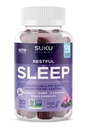 SUKU 休眠 Gummys – 3 mg Melatonin, L-Theanine & GABA – Vegan, 自由食谱用于放松和自然睡眠支持 – BlackBerry-Hibiscus Flavor – Non-GMO, Gluten-Free – 50 Count