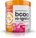 顶级秘密营养 BCAA Re-Igniter Vegan 氨基酸补充剂 与 Astaxanthin 和 电解液, 与椰水水水水合, 9.80 oz(30 service), Raspberry Sherbet