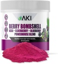 AKI Berry Bombshell - Acai, Elderberry & Blueberry Blend (5.3oz/150g) - 将理想的百合花组合起来,创造营养,易碎和方便的超级食品 - Vegan 友好和Gluten Free