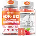 甲基多维生素雄性,维生素D3 K25000IU/10,000IU,B125000mcg 2500mcg,K2(MK-7)240mcg-ADK+甲基维生素B12,Vegan D3,维生素A,C,Zinc Eye,Bone,能源,Immune,无糖胶