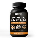 Turmeric & Moringa (365 capsules) 无镁或水稻填充器, 永远纯净, 实验室验证