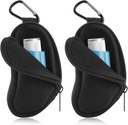 携带持有者Neoprene旅行的Asthma Inhaller 吸入器迷你包,用于L-Shaped Inhaler, Inhaler 不包括(黑色2PCS)