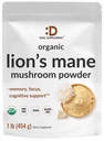 DEL Supplment 有机狮子马恩蘑菇粉补充剂,每服1,500mg, 1lb – 活果体和菌体提取剂 – 天然脑结核和免疫系统促进剂 – 非GMO