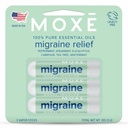 MOXE Migraine Relief Nasal Inhalers, 头痛和紧张救济的基本油料, 便携式阿洛马疗法, 易用, 纯和未稀释, Peppermint, Spermamint, Eucalyptus, 茶树, 美国制造, 3 Pack